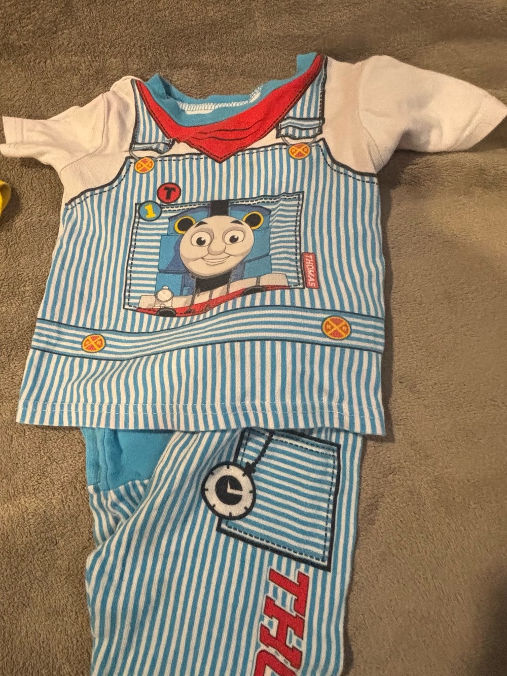 Thomas & Friends Blue and Red Striped Toddler Pajama Set